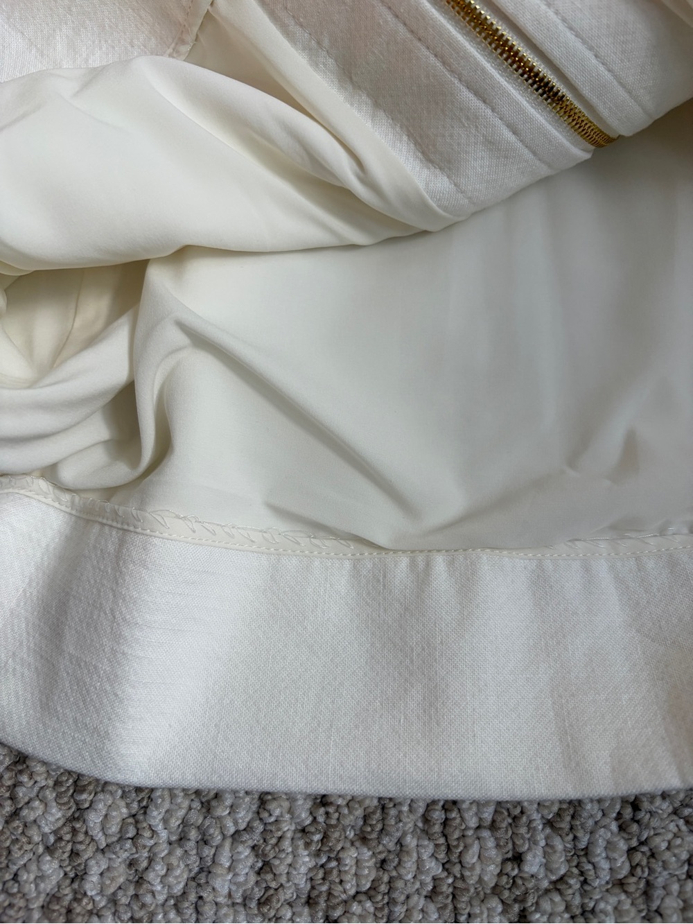 Diane Von Furstenberg White Cream Cotton Linen Sleeveless Dress Pockets Size 6 - Picture 15 of 16